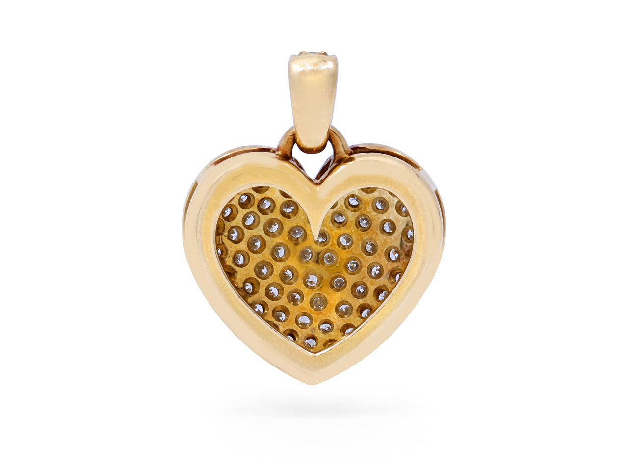 Pavé Diamond Heart Pendant in 18K Gold