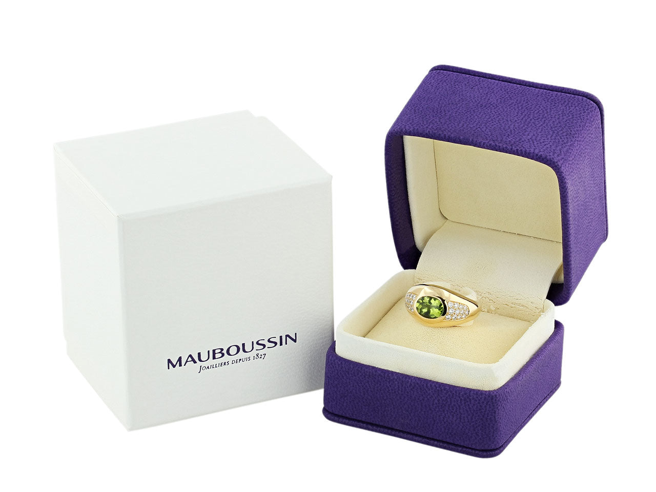 Mauboussin Peridot and Diamond 'Aloha' Ring in 18K