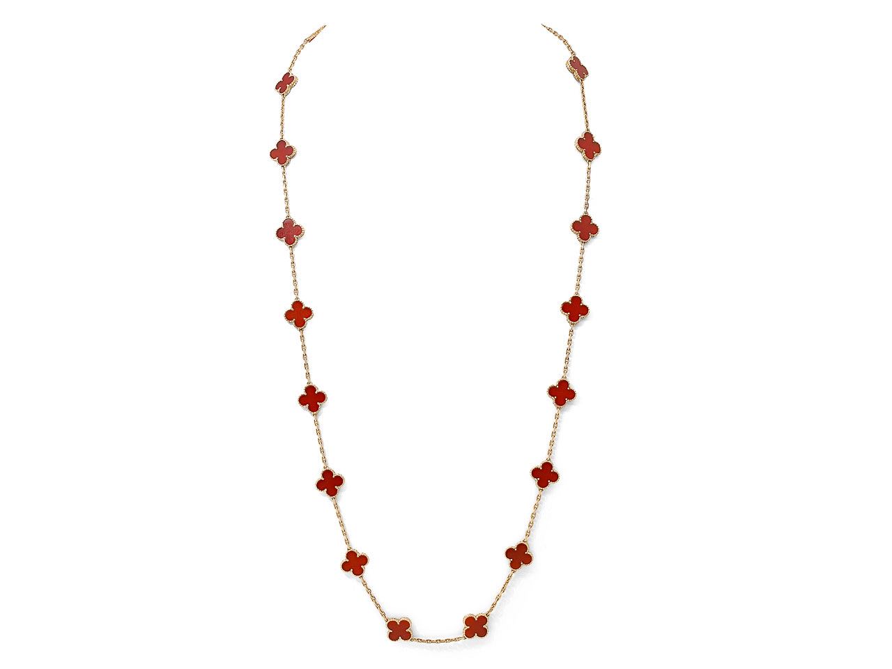 Van Cleef & Arpels VCA Vintage Alhambra Carnelian Rose Gold Pendant