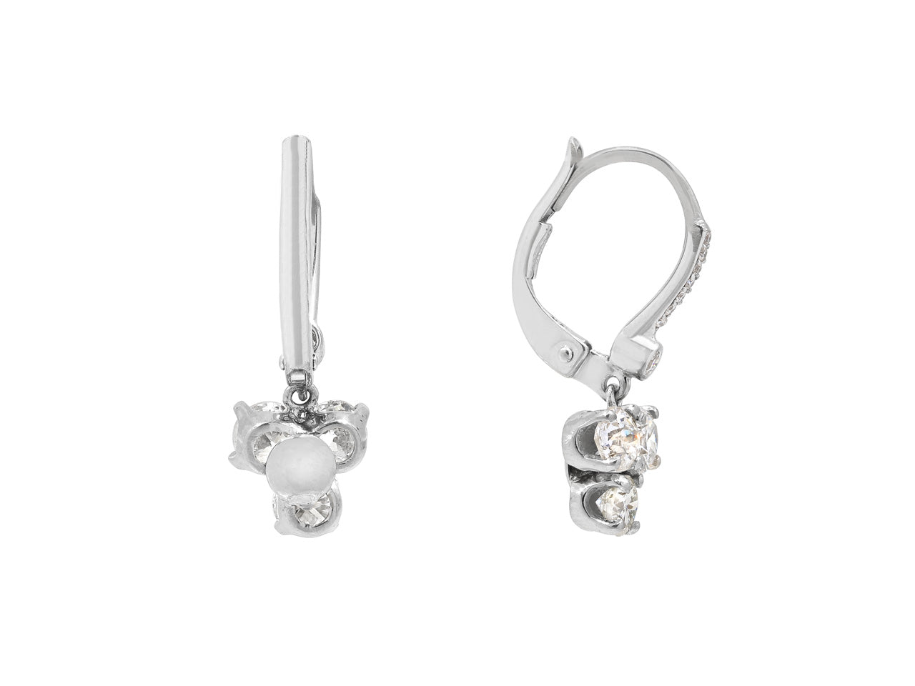 Beladora 'Bespoke' Diamond Drop Earrings in 18K White Gold