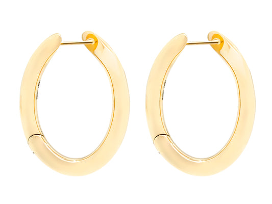 Hinged Elongated Hoop Earrings in 18K Gold, by Beladora