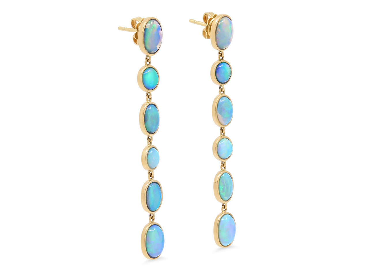 Katherine Jetter Opal Line Earrings in 18K Gold