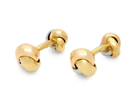 Cartier 'Trinity' Cufflinks in 18K White, Yellow, and Rose Gold