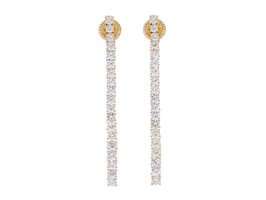 Beladora 'Bespoke' Diamond Line Earrings in 18K Gold