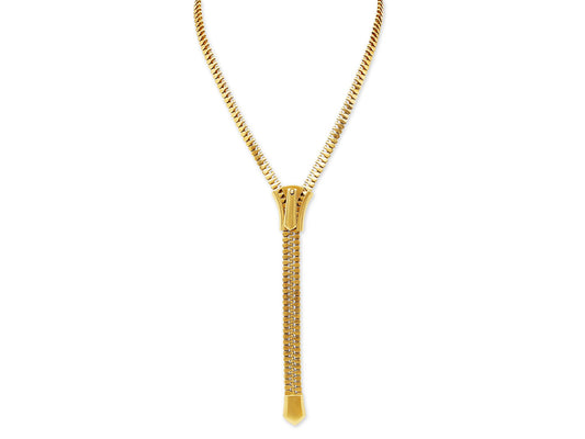 C'est Laudier Zipper Necklace in 18K Gold