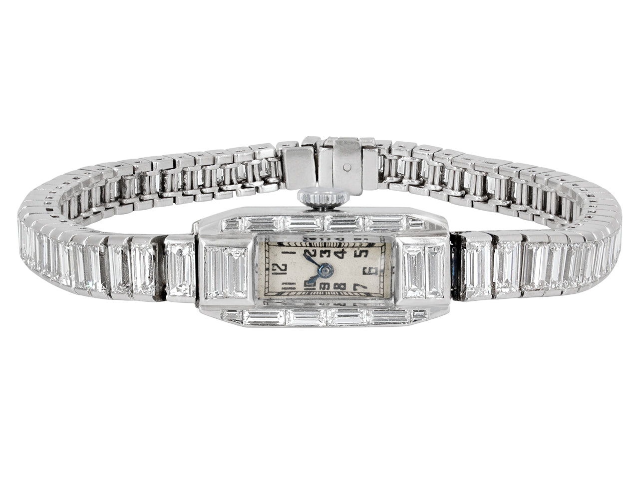 Art Deco Diamond Watch in Platinum