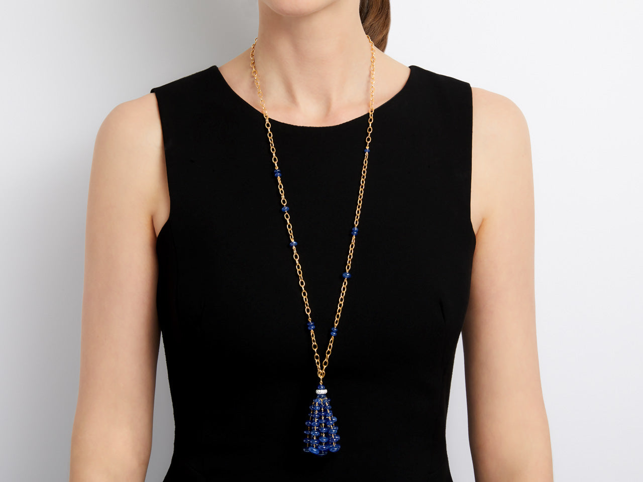 Sapphire and Diamond Tassel Necklace in 18K