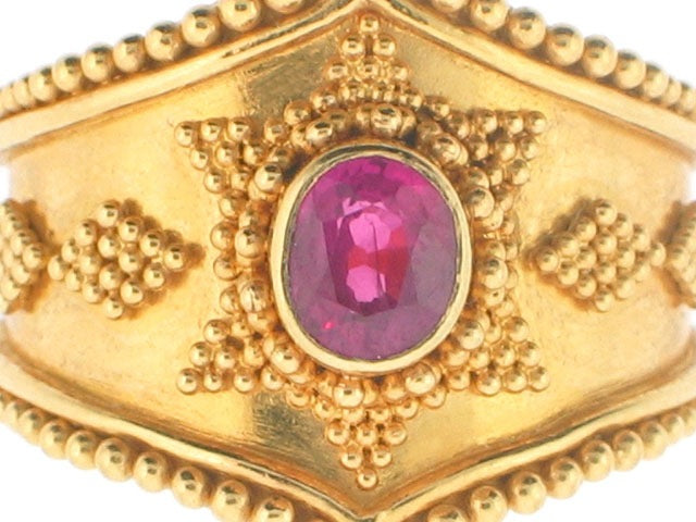 Burma Ruby Ring in 22K Gold