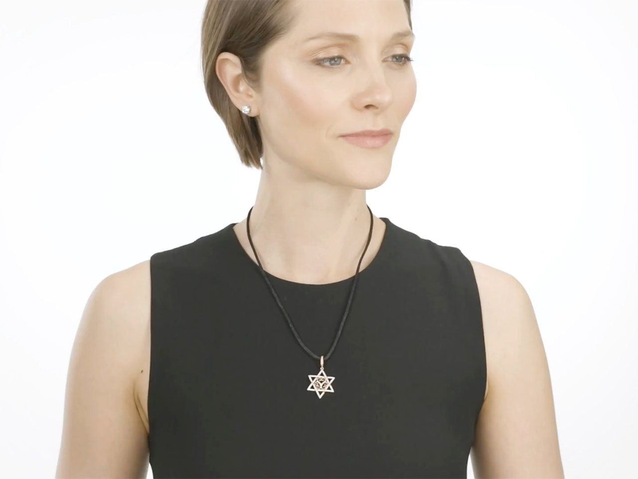 Rhonda Faber Green 'Star of David' Diamond Pendant in 18K Rose Gold