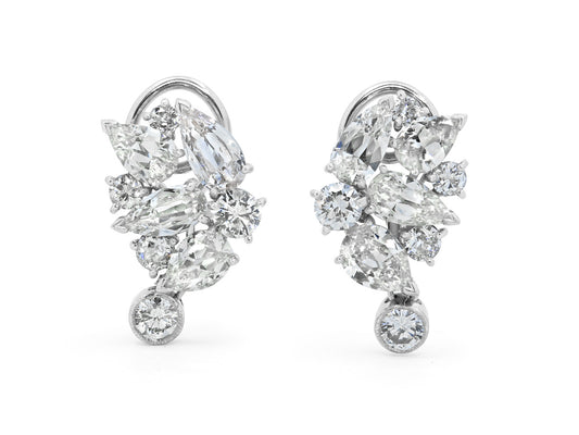Beladora 'Bespoke' Diamond Cluster Earrings in Platinum
