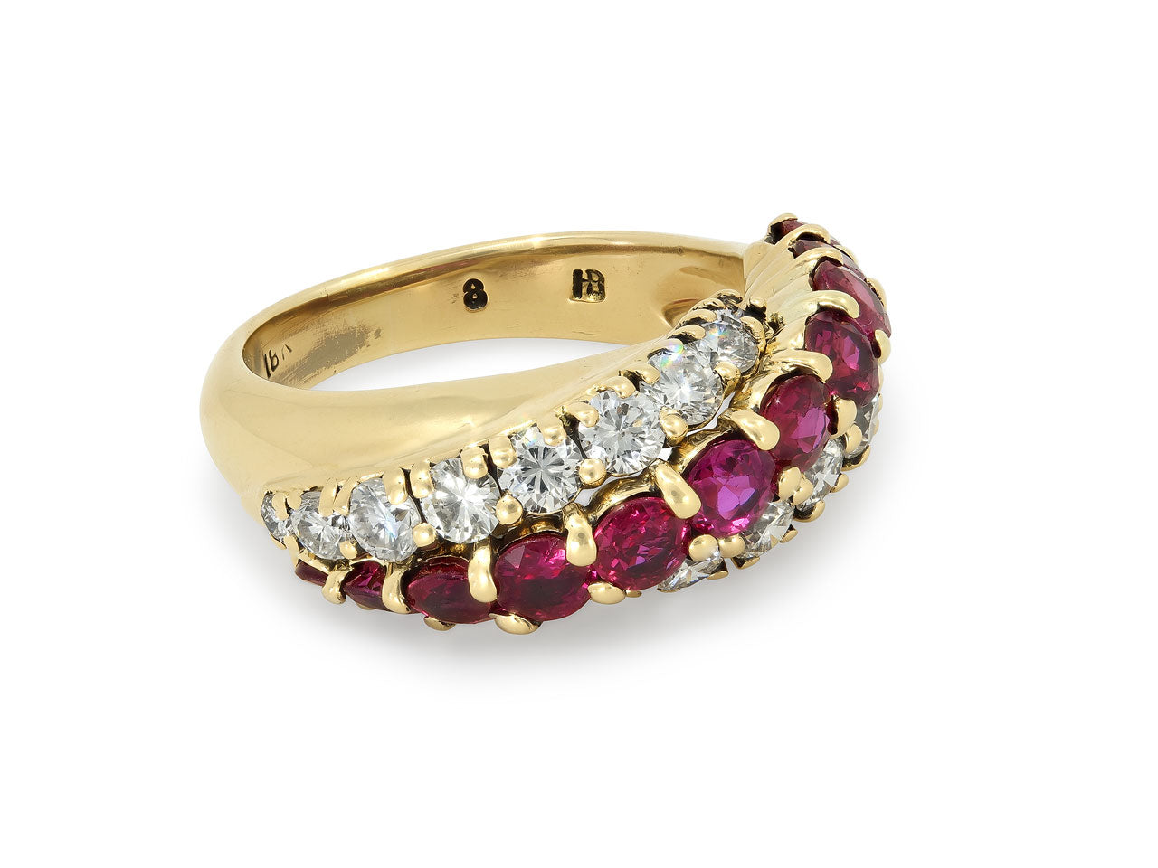 Hammerman Brothers Ruby and Diamond Ring in 18K Gold