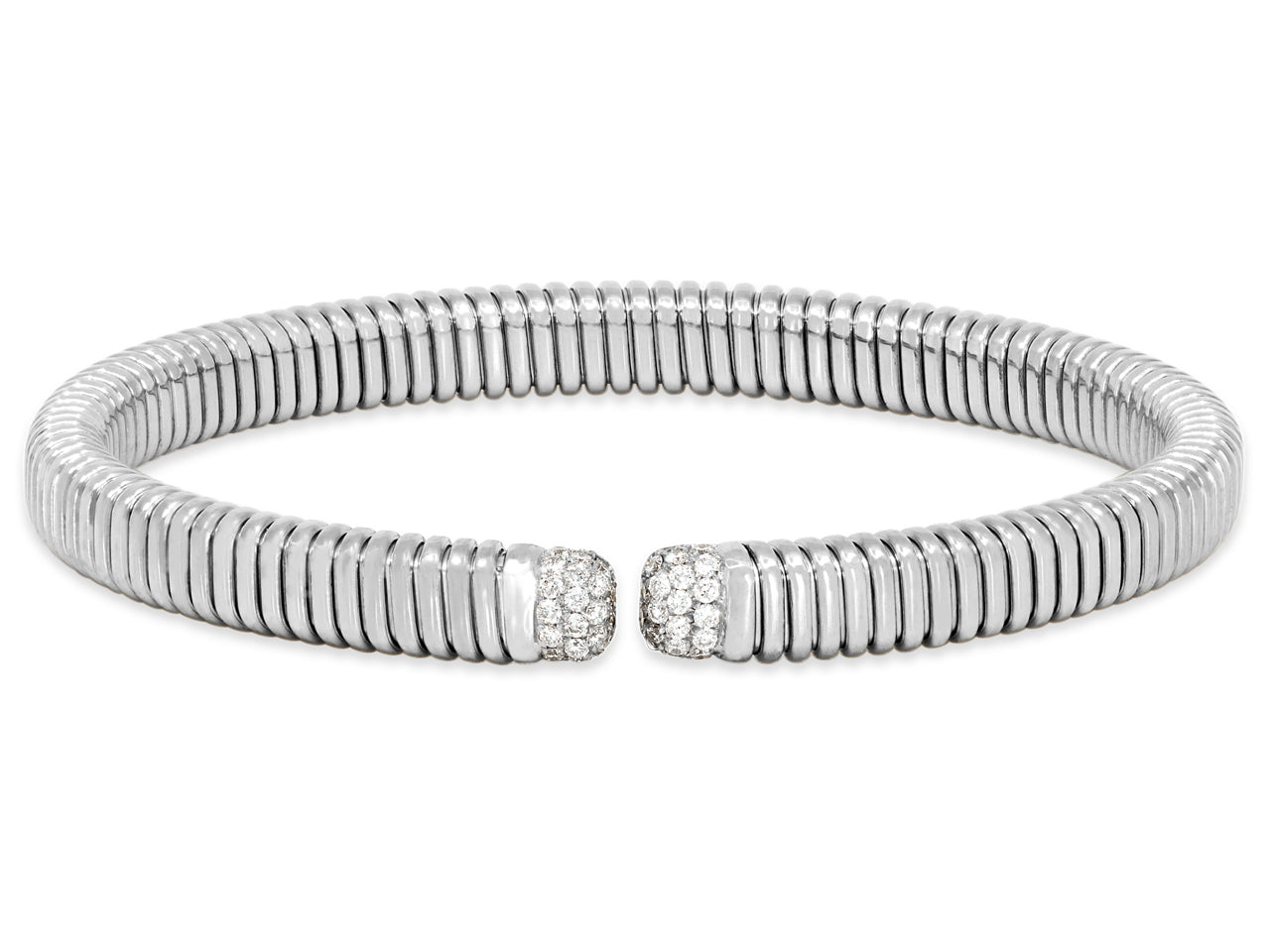 Tubogas Diamond Bracelet in 18K White Gold, by Beladora