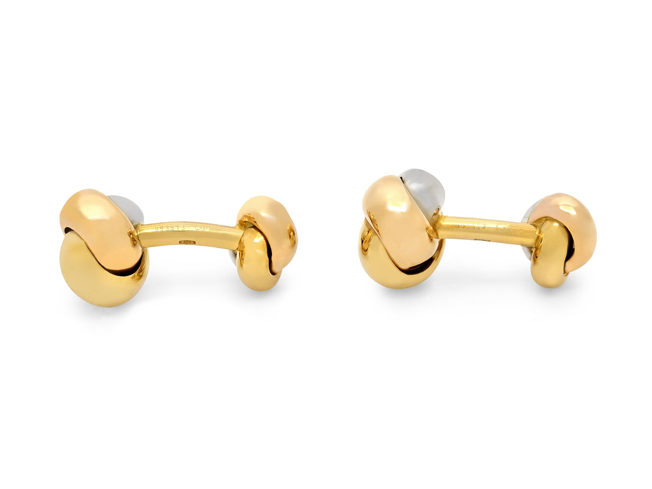 Cartier 'Trinity' Cufflinks in 18K White, Yellow, and Rose Gold