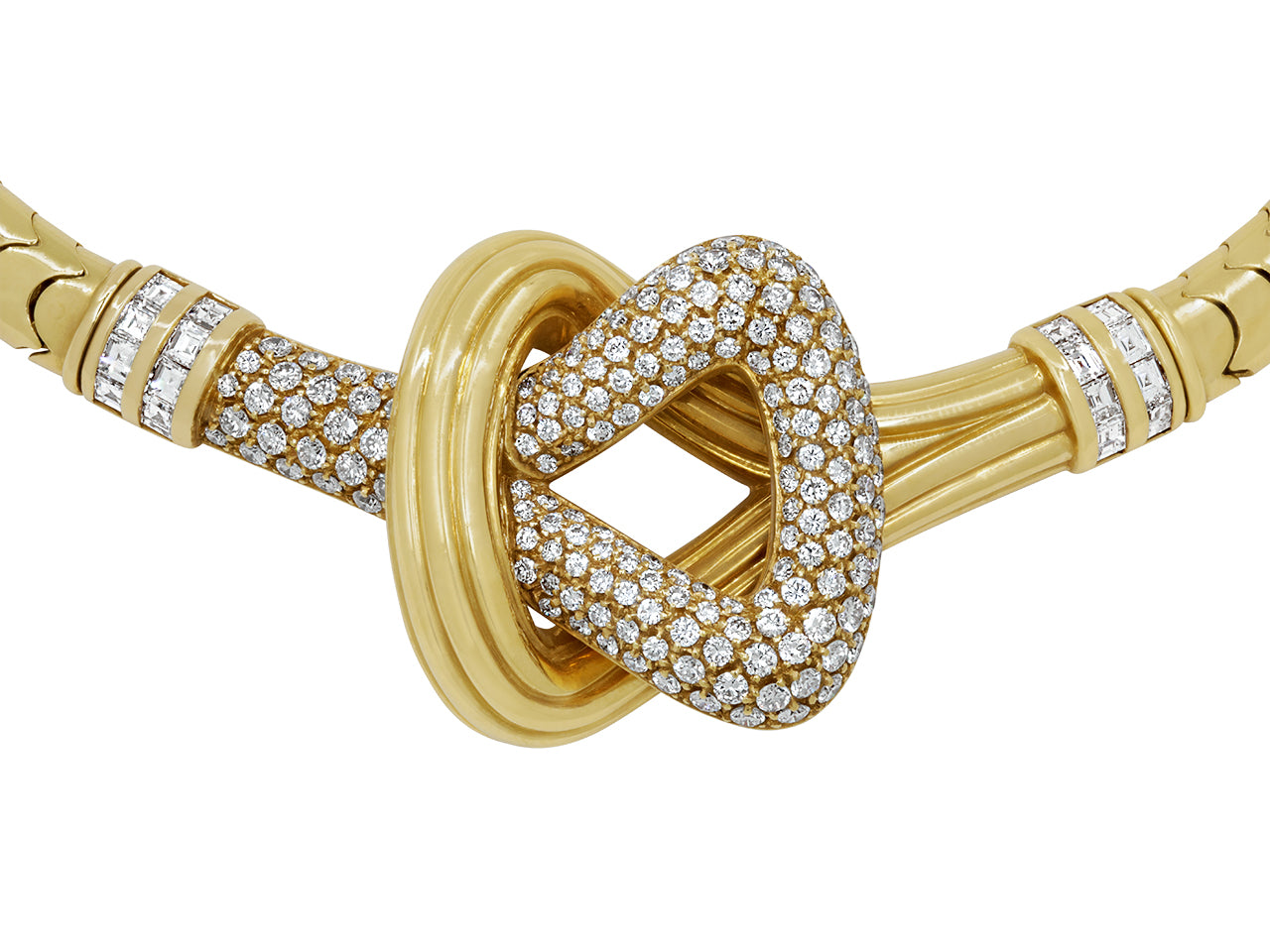 Cartier Diamond Knot Necklace in 18K Gold