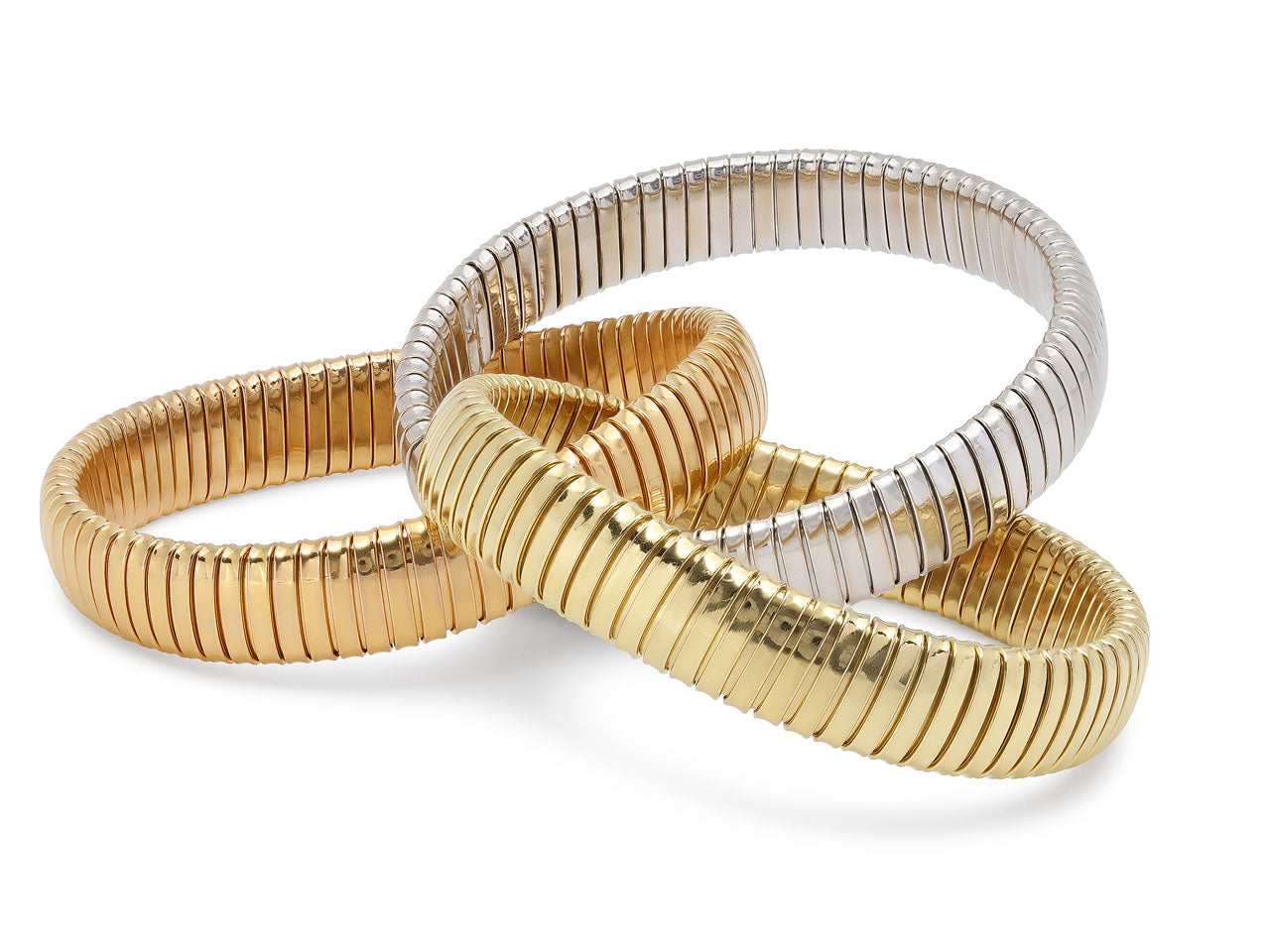 Sidney Garber Tri Gold Rolling Bracelet in 18K Gold, 12 mm