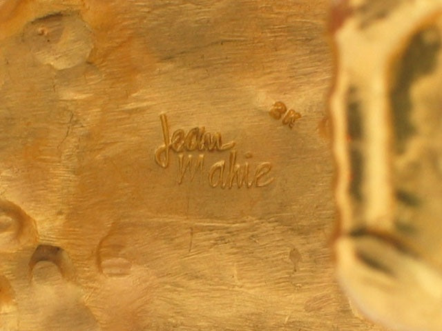 Jean Mahie Jade Cuff Bracelet in 22K Gold