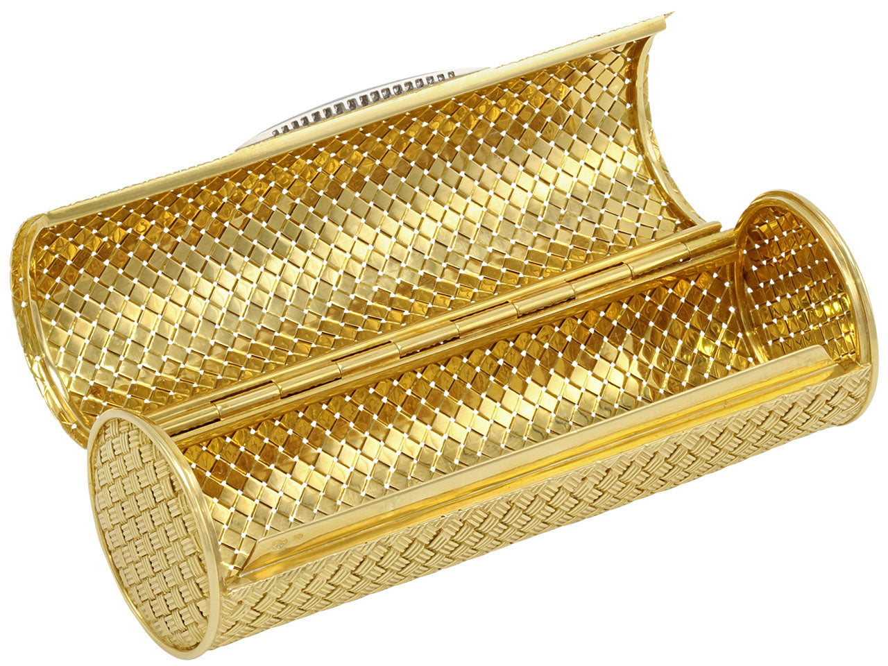 Gold Vanity Case with Diamonds in 18K
