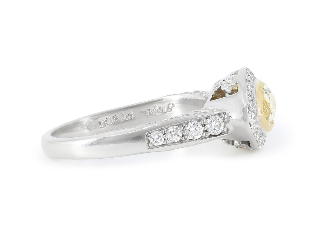 Fancy Yellow Marquise Diamond Ring in Platinum