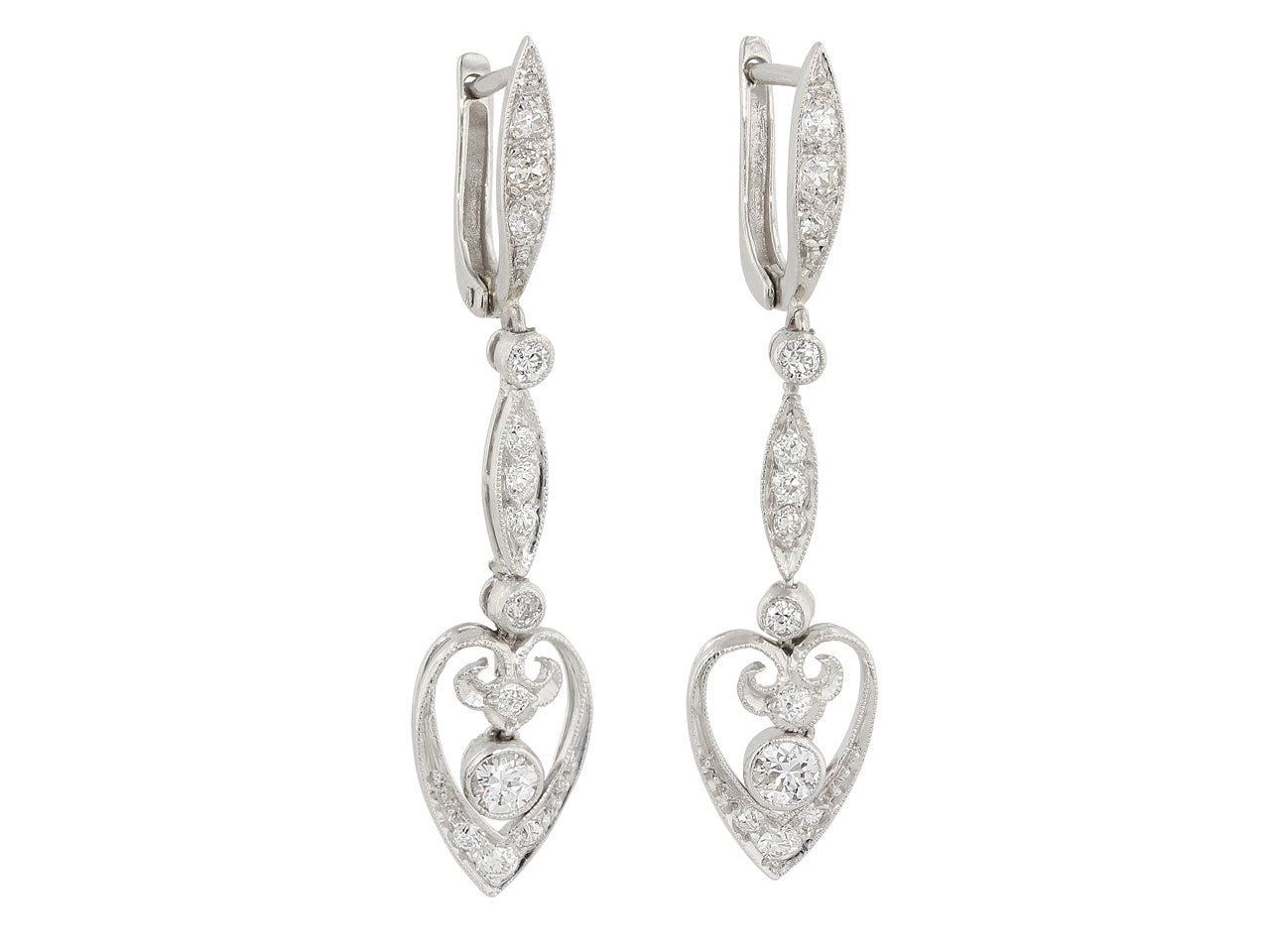 Diamond Dangle Earrings in Platinum