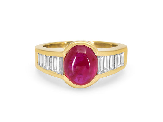 Burma Ruby and Diamond Ring in 18K