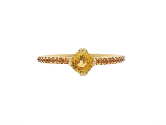 Micro Pave Yellow Sapphire Ring in 18K