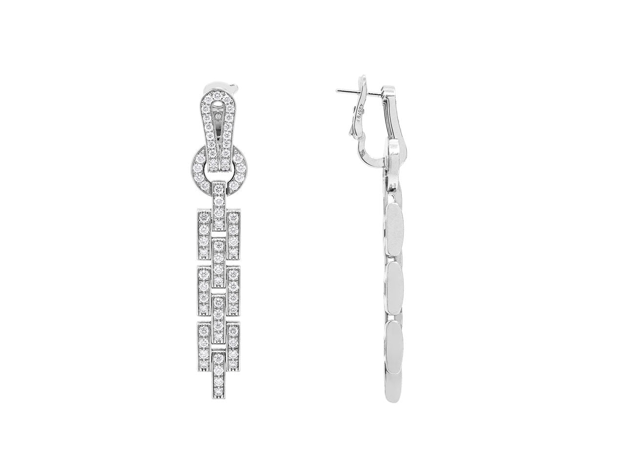 Cartier 'Agrafe' Diamond Earrings in 18K White Gold