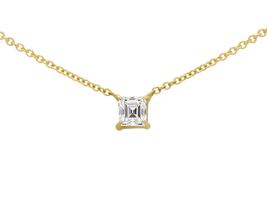 Beladora 'Bespoke' Rectangular Step-cut Diamond Pendant in 18K Gold