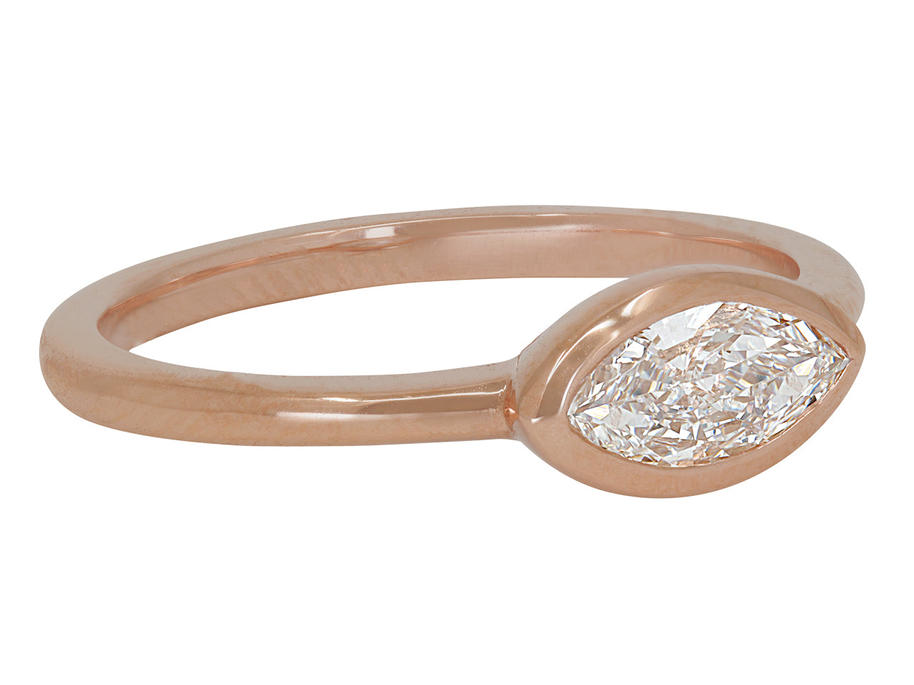 Beladora 'Bespoke' Marquise Diamond Ring in 18k Rose Gold