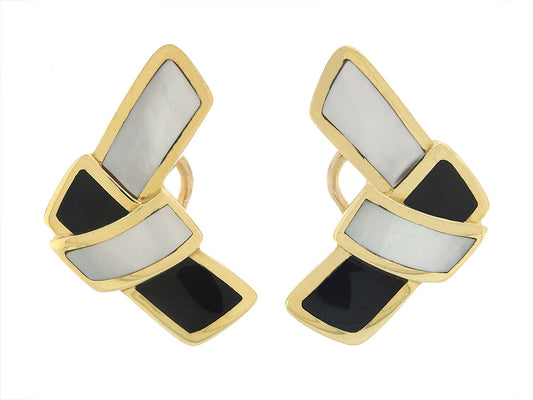 Tiffany & Co. Mother-of-Pearl and Onyx Earrings in 18K