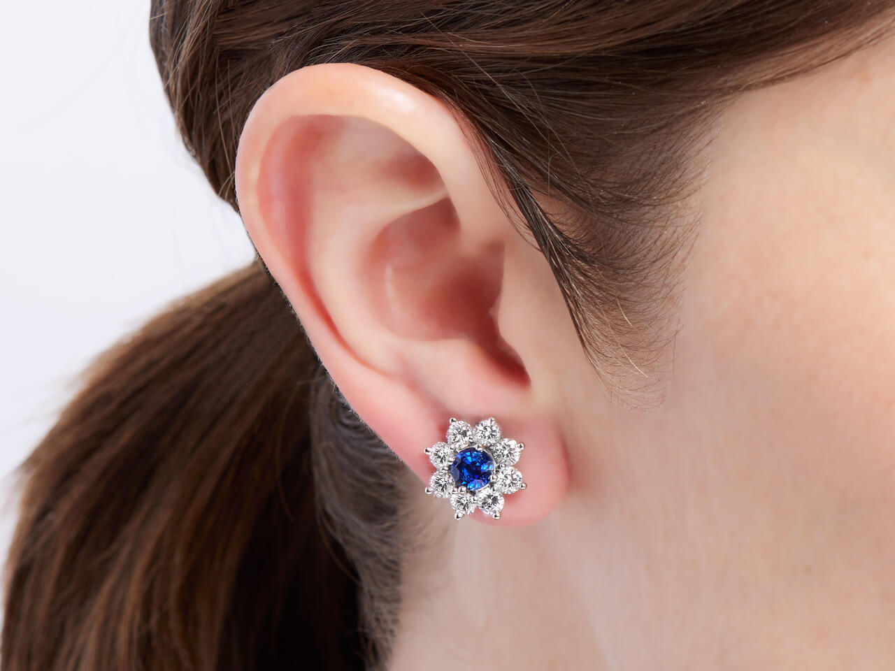 Beladora 'Bespoke' Sapphire and Diamond Earrings in Platinum