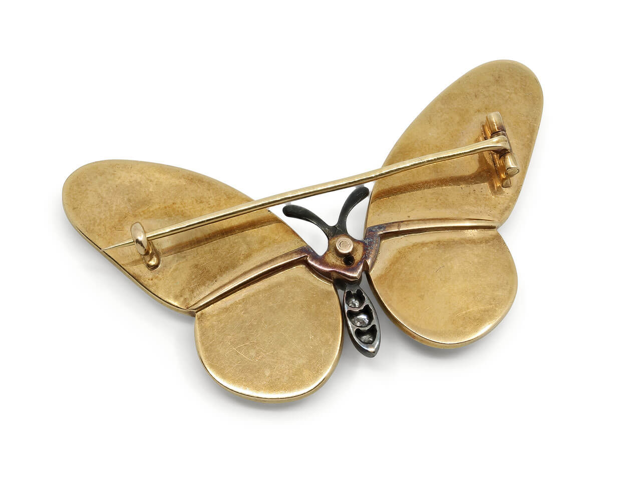 Antique Victorian Butterfly Brooch in 15K Gold