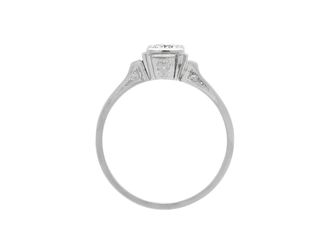Art Deco Diamond Ring in 14K White Gold