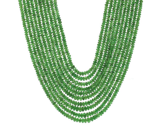 Emerald Bead Necklace in 22K