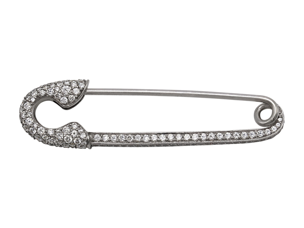 Crow's Nest 'Safety First' Brooch in 18K White Gold