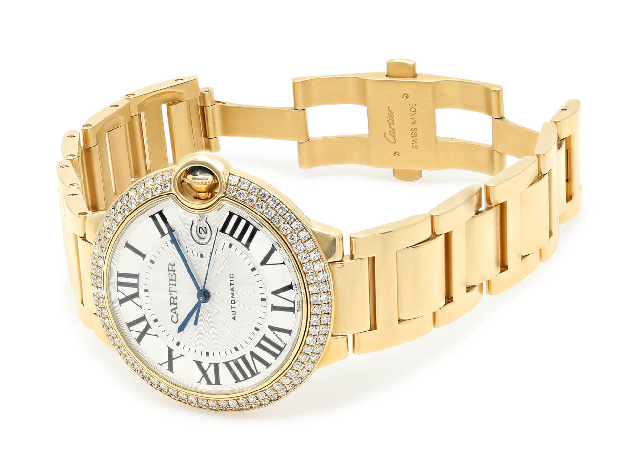 Cartier 'Ballon Bleu' Diamond Watch in 18K Yellow Gold, 42mm