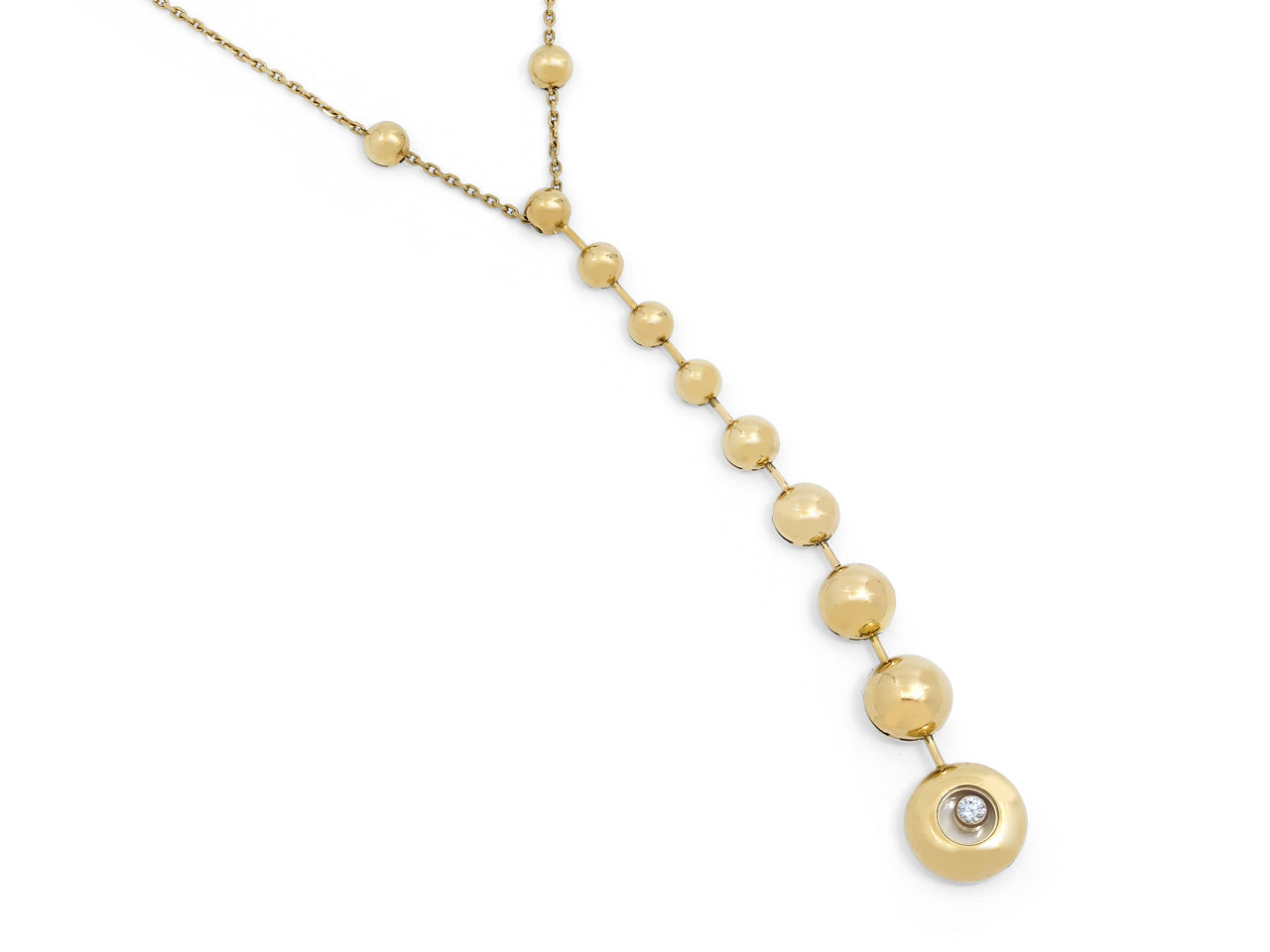 Chopard 'Happy Diamonds' Drop Necklace in 18K Gold