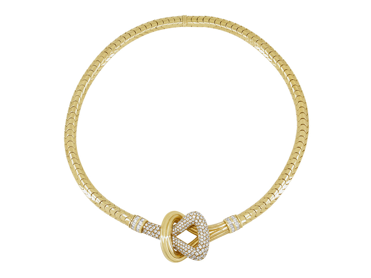 Cartier Diamond Knot Necklace in 18K Gold