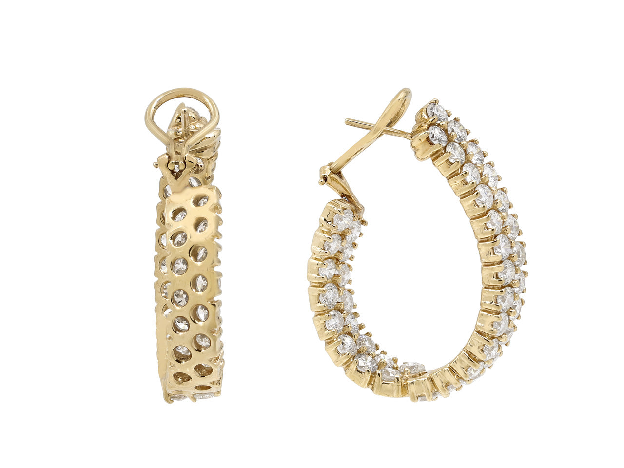 Diamond Hoop Earrings in 14K Gold