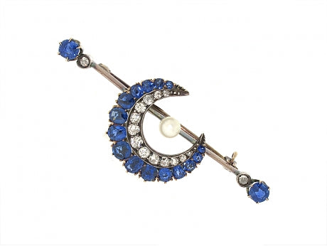 Antique Victorian Crescent Moon Brooch