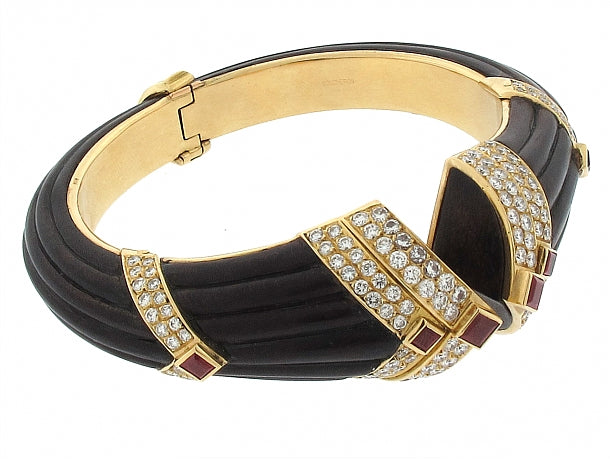 Boucheron Bracelet with Diamonds and Rubies