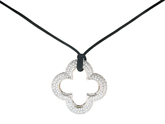 Mouawad and Heidi Klum Diamond Clover Necklace in 18K White Gold