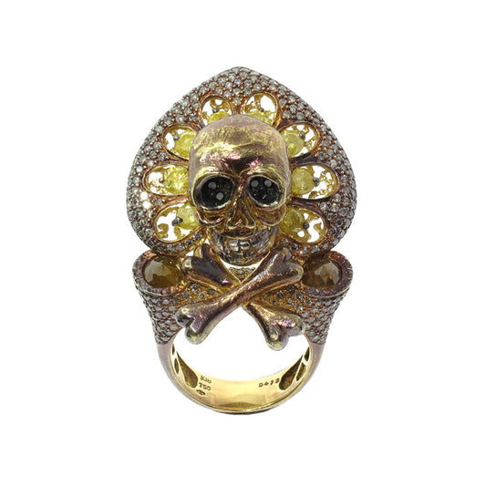 Bochic Diamond Skull Ring