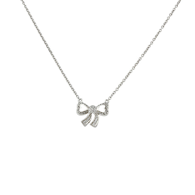poiray diamond bow necklace