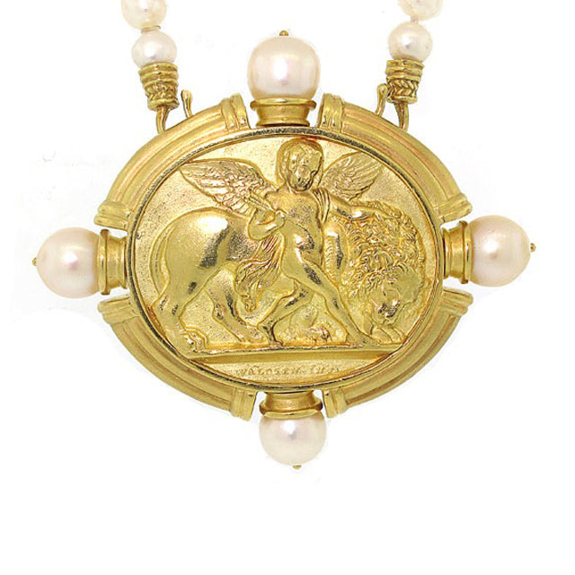 seidengang pearl necklace brooch