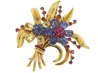 Retro Van Cleef and Arpels Gemstone Passe Partout Brooch