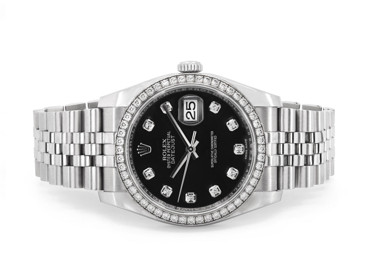 Rolex 'Datejust' 36 in Steel, with Diamond Bezel and Dial