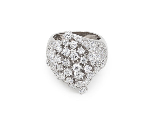 Damiani 'Mimosa' Diamond Cocktail Ring in 18K White Gold