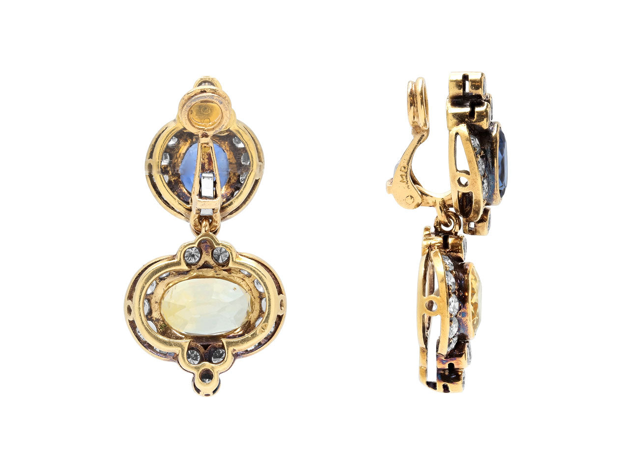 Sapphire and Diamond Earrings in 18K Gold