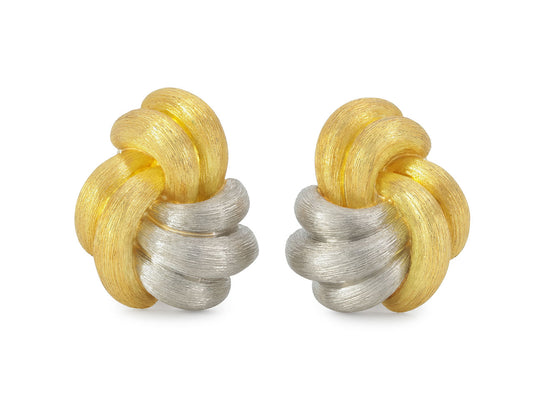 Henry Dunay Knot 'Sabi' Earrings in 18K Gold and Platinum