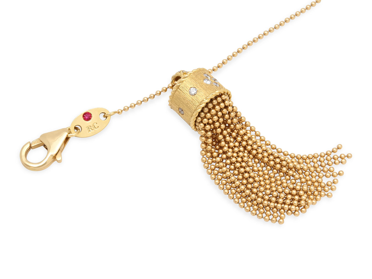 Roberto Coin 'Princess' Diamond Tassel Necklace in 18K Gold